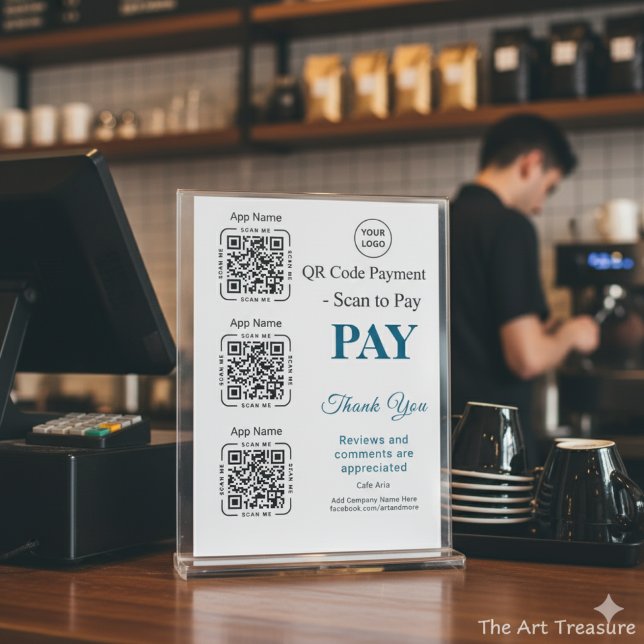 Pôster QR Code Payment - Scan to Pay Business Logo (Criador carregado)