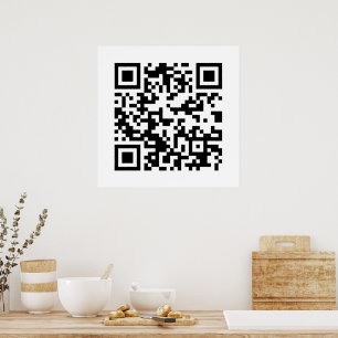 Pôster QR Code, Quick Response Code, Black and White