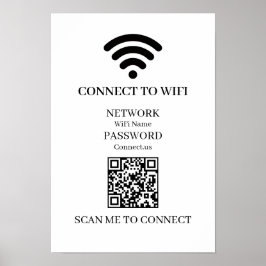 Poster QR personalizado WiFi | Exibição de Varredura de R