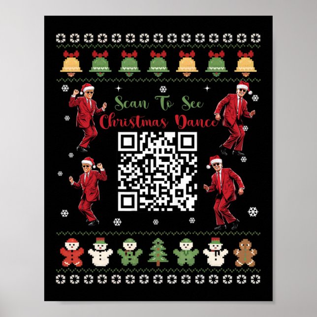 Poster Qr Trump Dance Code Presidente Dance Code Natal (Frente)