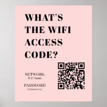 QR WiFi Rosa Personalizado | Senha Personalizada