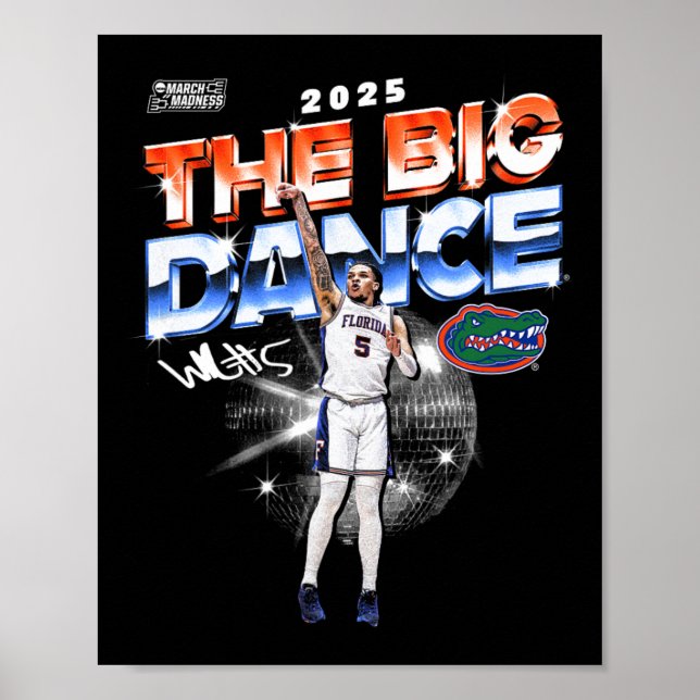 Poster quadra de basquete da Flórida vai Richard Ncaa Fin (Frente)