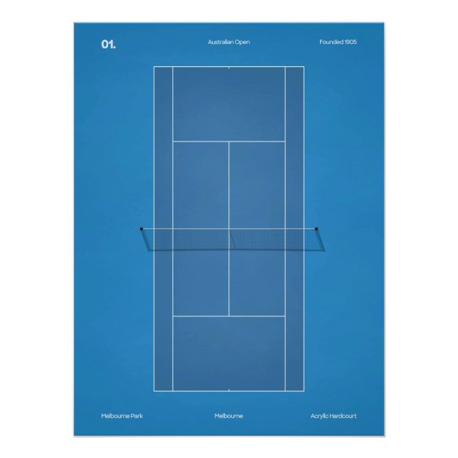 Pôster Quadra de Tênis do Australian Open (Frente)
