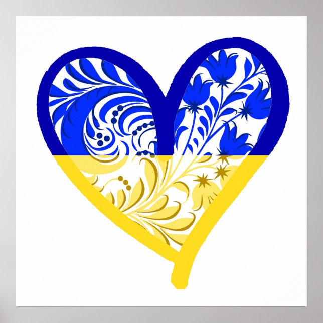 poster quadrado de 24" - Suporte para a Ucrânia (Frente)