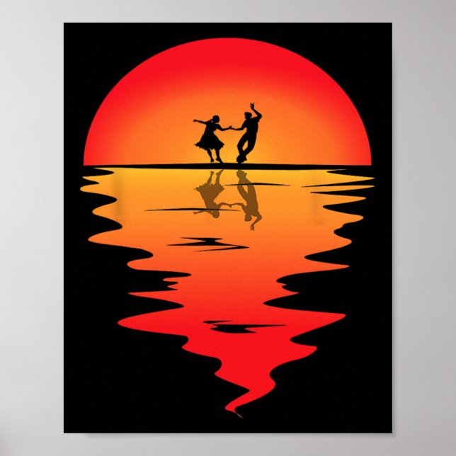 Poster Quadrado de Dançarino Sunset Square Dancage (Frente)