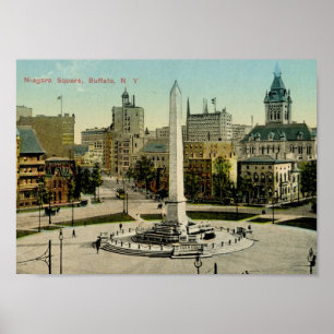 Pôster Quadrado de Niagara, búfalo, vintage de NY