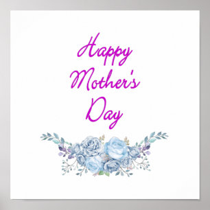 Poster quadrado dia de as mães feliz