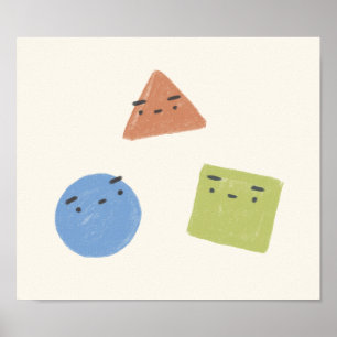 Poster Quadrado do Círculo de Triângulo