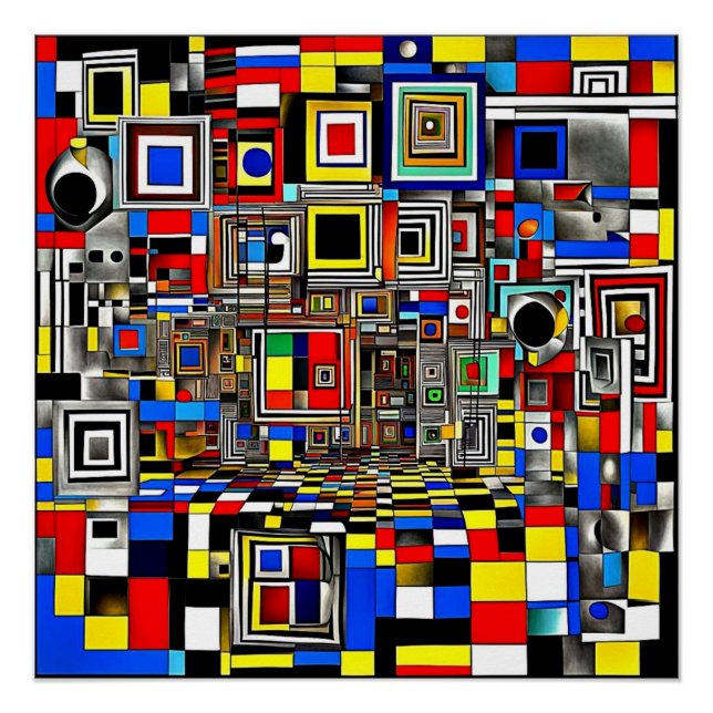 Pôster Quadrados 3 (Frente)