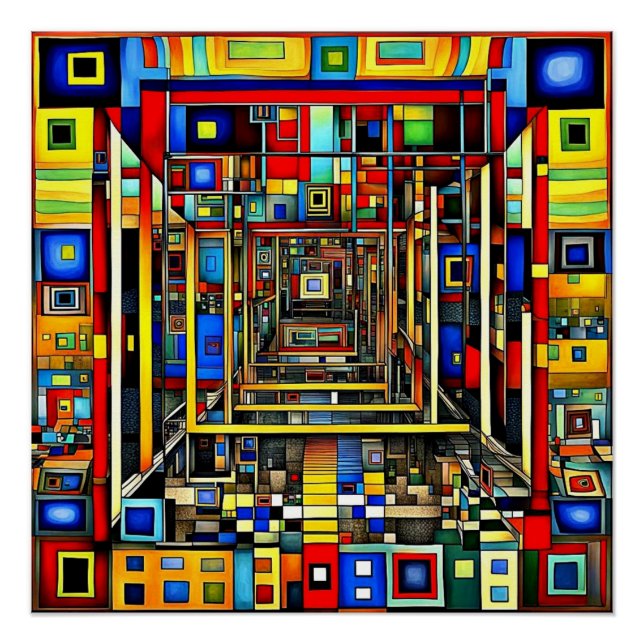 Pôster Quadrados 4 (Frente)