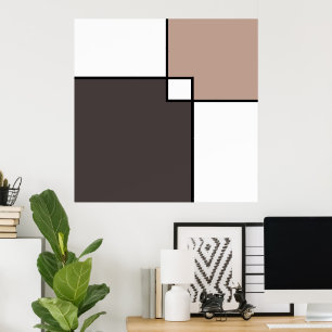 Poster Quadrados Brancos de Taupe