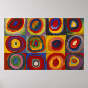 Poster Quadrados Com Círculos Concêntricos