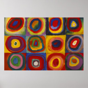 Poster Quadrados Com Círculos Concêntricos