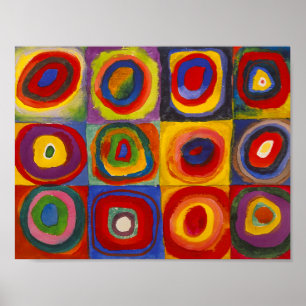Poster Quadrados com Círculos Concêntricos Kandinsky