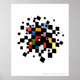 Poster Quadrados e Círculos Abstrato II