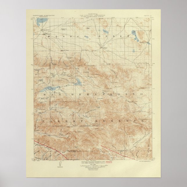 Poster Quadrário de San Gorgonio mostrando San Andreas Ri (Frente)