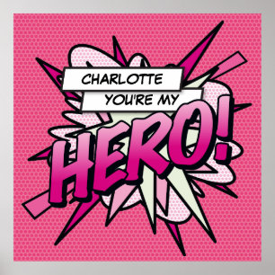 Poster Quadrinho de Arte Pop Personalizado Você é meu HER