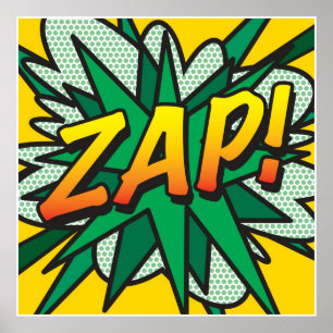 Pôster Quadrinhos Pop Art ZAP Super-herói