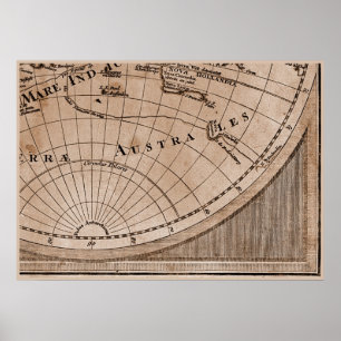 Poster Quadro 9 do mapa do mundo de Sepia Versão de