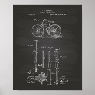 Pôster Quadro da arte da patente da bicicleta 1891 do