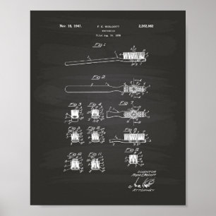 Pôster Quadro da arte da patente da escova de dentes 1941