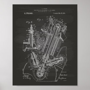 Pôster Quadro da arte da patente da válvula de motor 191