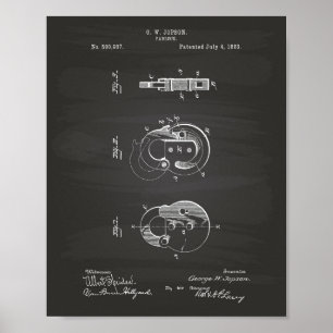 Pôster Quadro da arte da patente do cadeado 1893