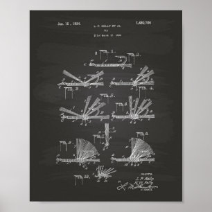 Poster Quadro da arte da patente do gancho 1924 da mosca