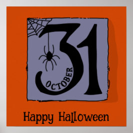 Poster Quadro de 31 de outubro do Halloween Cute Funny