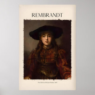 Poster Quadro de Arte de Retrato de Menina de Rembrandt64