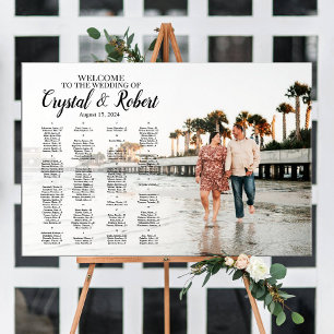 Poster Quadro de assentos de casamento com foto