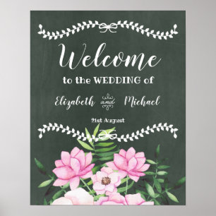 Poster Quadro de Chlakboard Personalizado, Cor-de-rosa, O