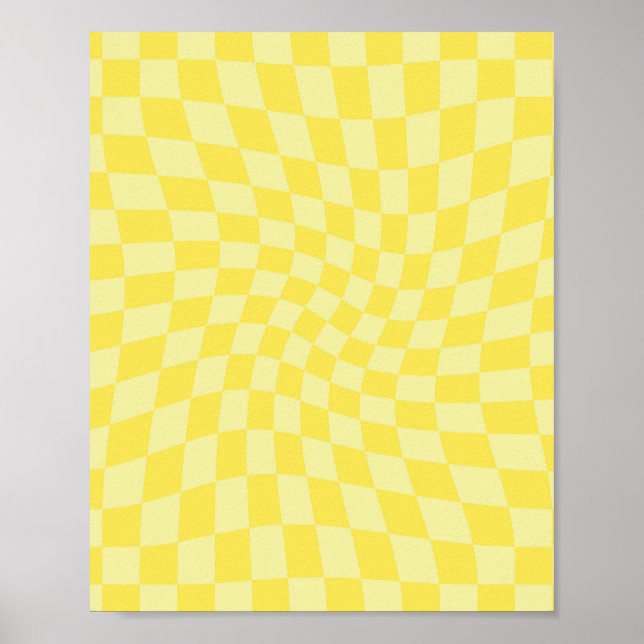 Poster Quadro de controlo amarelo-limão-limão-retrô (Frente)
