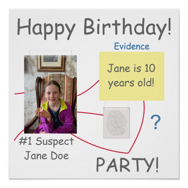 Pôster Quadro de Evidências para Solução de Crimes Mister (Frente)