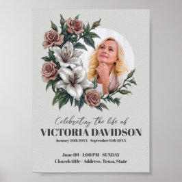 Poster Quadro de Flores para Funeral de Download Instantâ