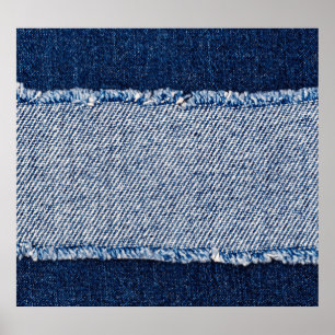 Poster Quadro de jeans azuis com borda denim.