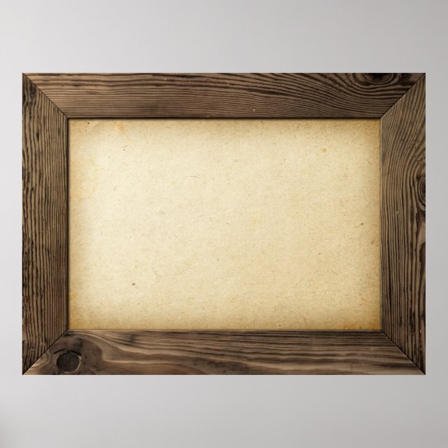 Pôster Quadro De Madeira Antigo Com Dentro De Papel Amare (Frente)