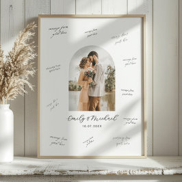 Poster Quadro de Mensagens de Assinatura para Convidados
