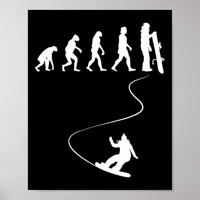 Poster Quadro de neve de evolução simples desenhado (Frente)