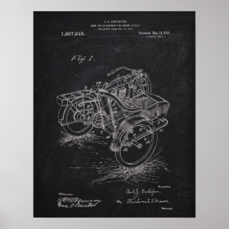 Poster Quadro De Patentes Do Motocicleta 1885