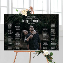 Poster Quadro de plano de assentos de casamento com foto