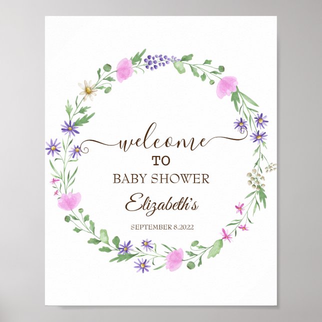 Poster  Quadro de Prado de Flores Silvestres  (Frente)