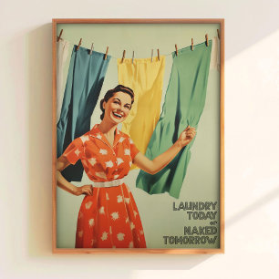 Poster Quadro de Sala de Lavanderia Imprimível Arte de Pa