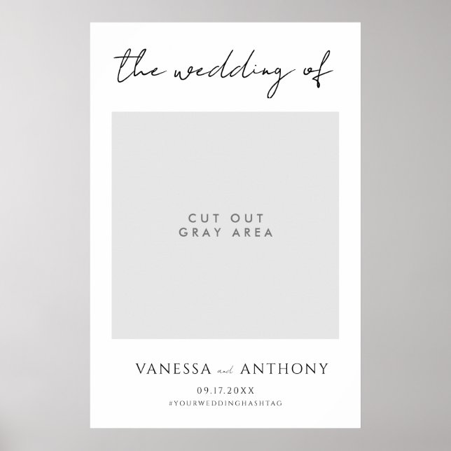 Poster Quadro de Seleção de Foto de Casamento Moderno Ele (Frente)