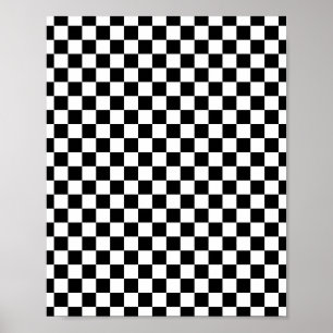 Pôster Quadro de verificação preto-e-branco