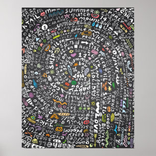 Poster Quadro desenhado à mão com a letra do tema Verão