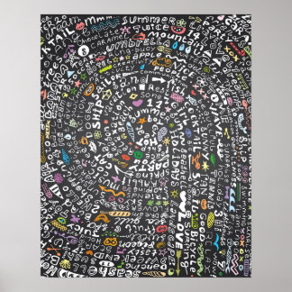 Poster Quadro desenhado à mão com a letra do tema Verão