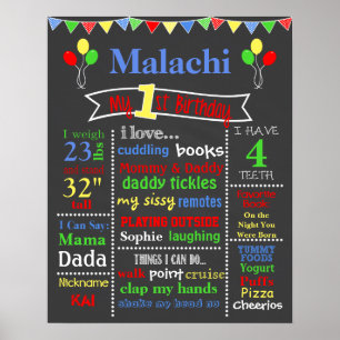 Pôster Quadro do aniversário - balões