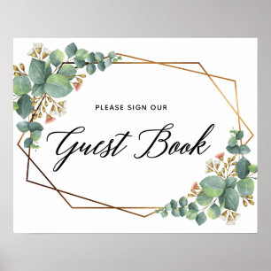 Poster Quadro Dourado Eucalyptus - Sinal do Livro Convida
