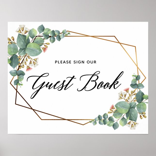 Poster Quadro Dourado Eucalyptus - Sinal do Livro Convida (Frente)